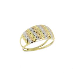 Anel Tricolor Chess em Ouro 18 Kilates - 24113
